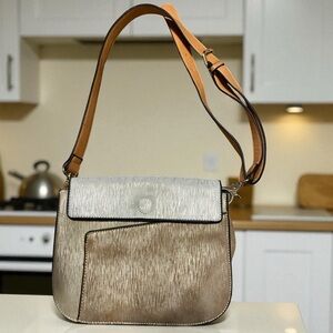 Vintage 1990's Crossbody Sondra Roberts Squared Metallic Fabric Retro Bag